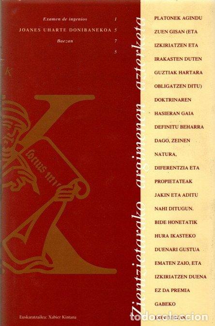 Libros: Zientzietarako argimenen azterketa - Uharte Donibane, Joanes