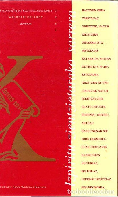 Libros: Izpiritu-zientzietarako sarrera - Dilthey, Wilhelm