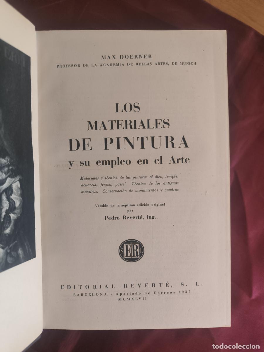 Libros: Los materiales de pintura y su empleo en el arte: - Max Doerner
