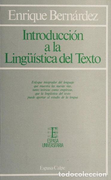 Libros: Introducci&oacute;n a la ling&uuml;&iacute;stica del texto- 9788423965014