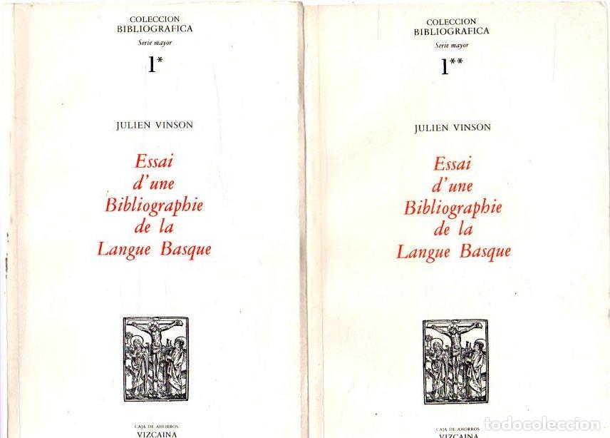 Libros: Essai d'une bibliographie de la langue basque. Tomos I y II - Vinson, Julien