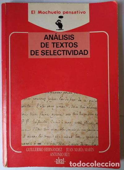 Libros: An&aacute;lisis de textos de selectividad- 9788476006252