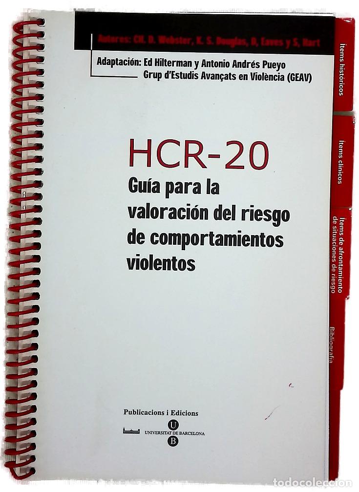 Libros: HCR-20 gu&iacute;a para la valoraci&oacute;n del riesgo de comportamientos violentos
