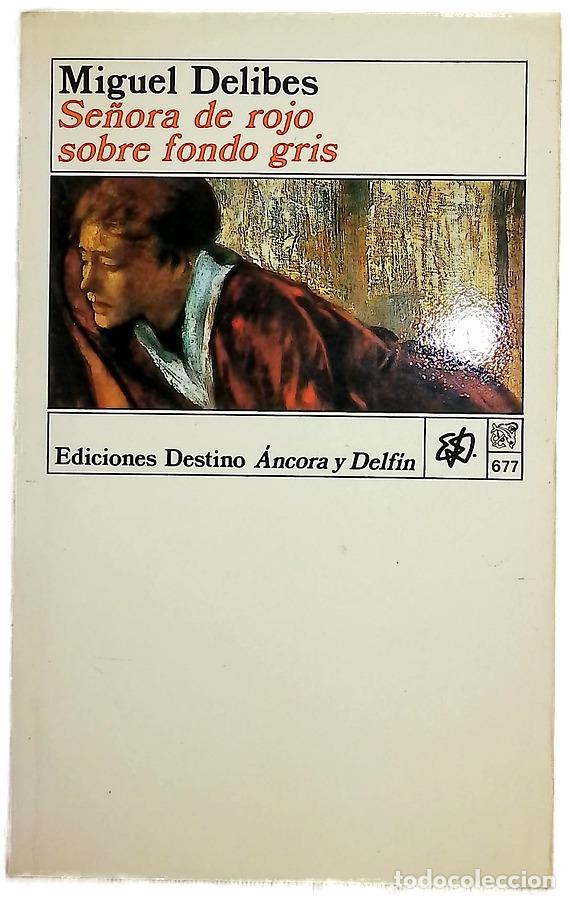 Libros: Se&ntilde;ora de rojo sobre fondo gris