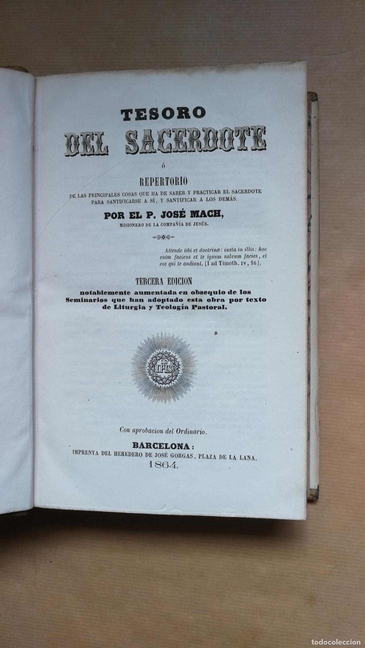 Libros: Tesoro del sacerdote. - Jos&eacute; Mach