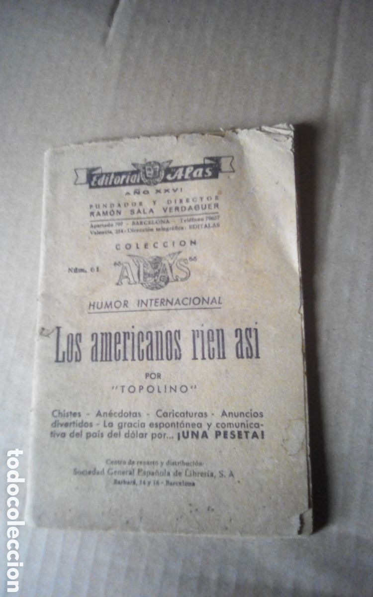 B&uuml;cher: Los americanos r&iacute;en as&iacute;, por &rdquo;Topolino&rdquo;. A&ntilde;o XXVI. Colecci&oacute;n &rdquo;Alas&rdquo;, n&deg; 61. Editorial Alas, a&ntilde;os 40s