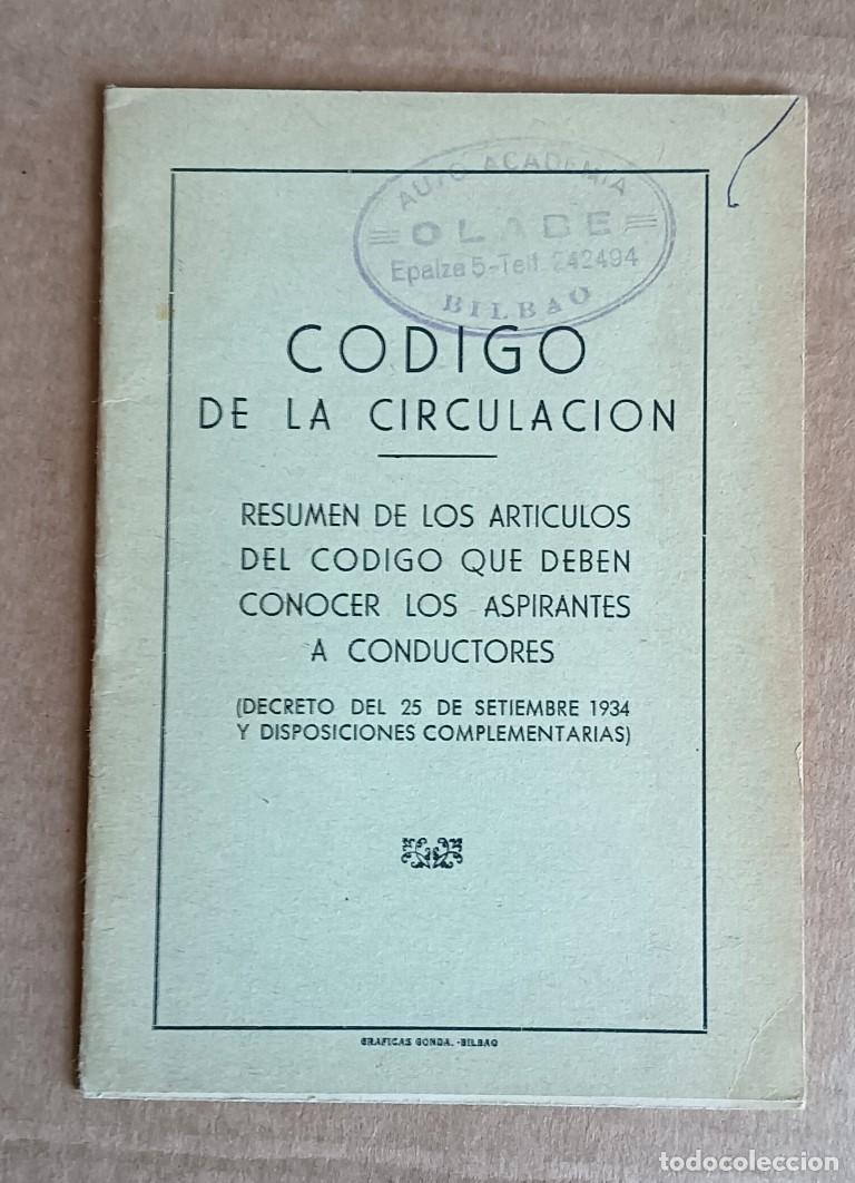 Libros: C&oacute;digo de la circulaci&oacute;n -- Sello auto Academia Olabe Bilbao - Foto 1