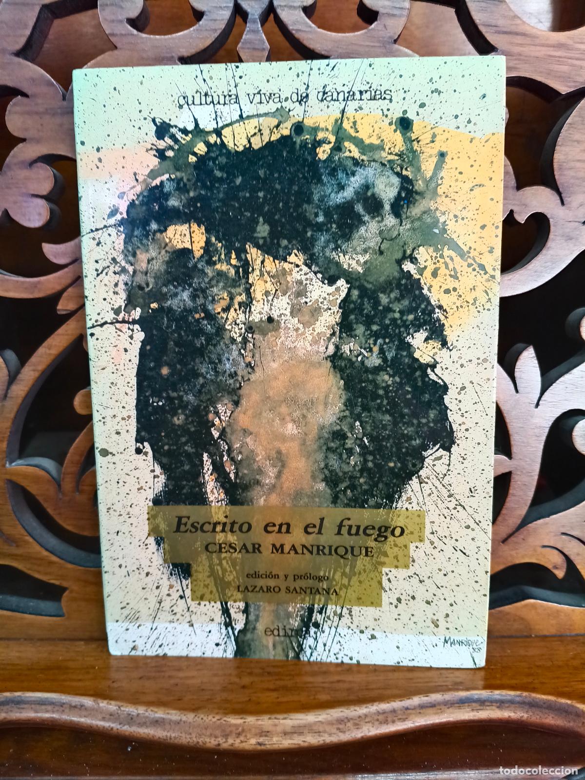 Libros: ESCRITO EN EL FUEGO, CESAR MANRIQUE. CANARIAS 1988.