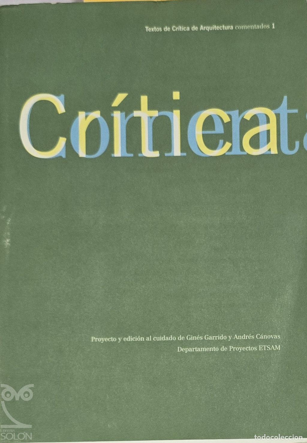 B&uuml;cher: Textos de cr&iacute;tica de Arquitectura comentados 1 - Gin&eacute;s Garrido/Andr&eacute;s C&aacute;novas