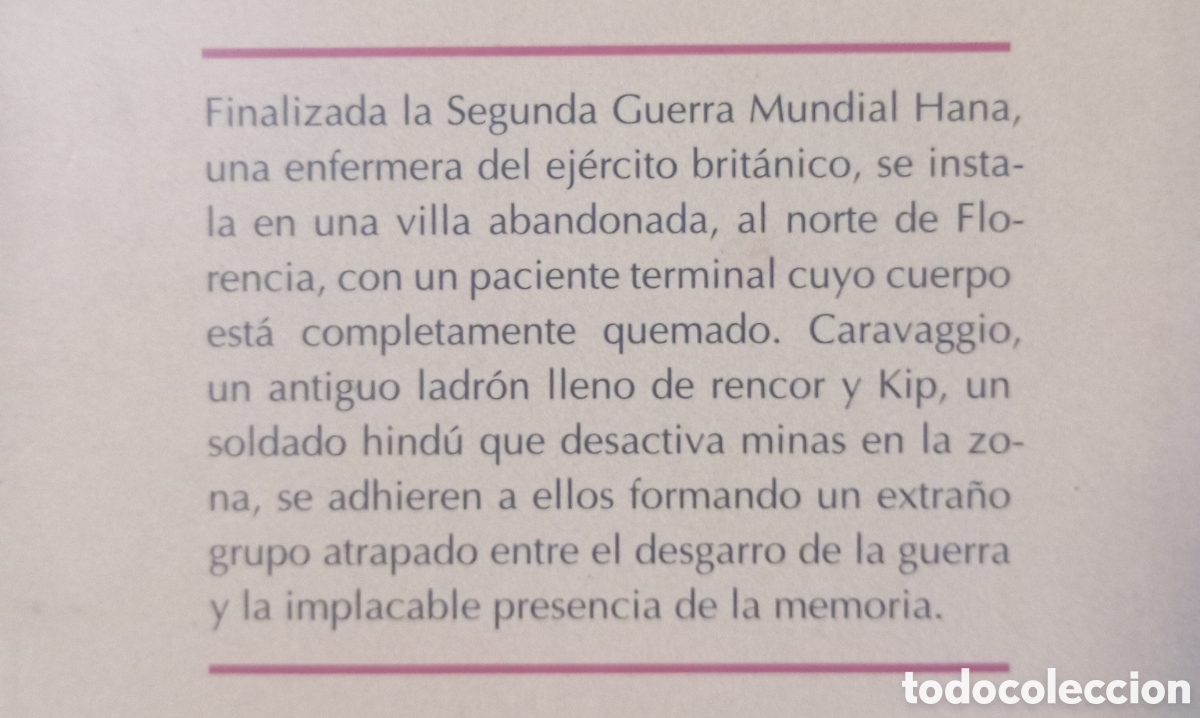 Libros: EL PACIENTE INGLES - MICHAEL ONDAATJE - Foto 2