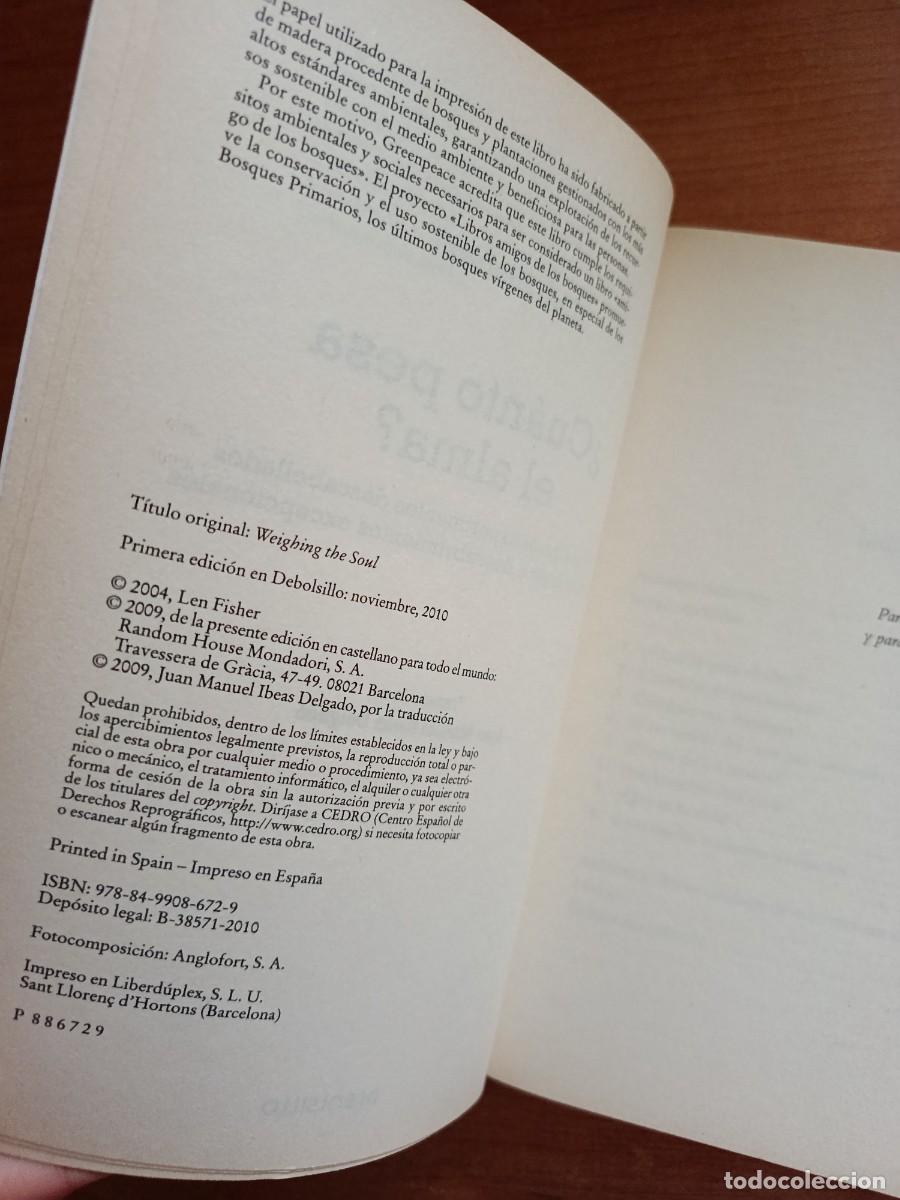 Libros: Cu&aacute;nto pesa el alma, Len Fisher, Debolsillo - Foto 5