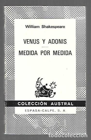 books: VENUS Y ADONIS / MEDIDA POR MEDIDA - SHAKESPEARE, WILLIAM