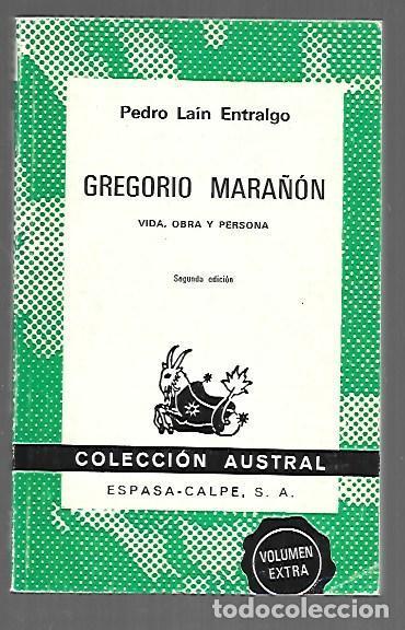 Libros: GREGORIO MARA&Ntilde;ON - LAIN ENTRALGO, PEDRO