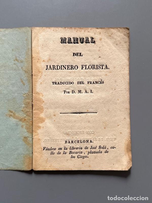 Libros: Manual del jardinero florista - Librer&iacute;a Sol&aacute;, 1833
