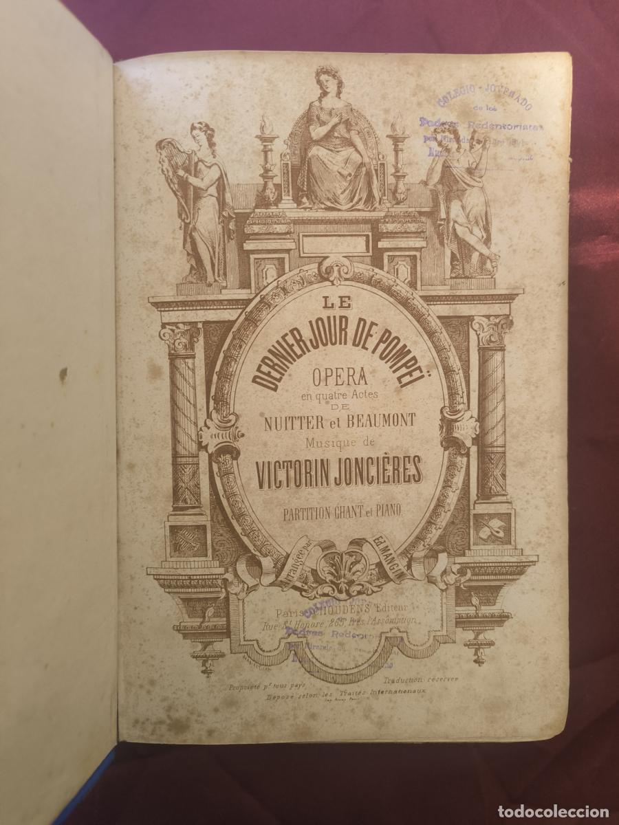 Libros: Partituras Le dernier jour de Pomp&eacute;&iuml;. Op&eacute;ra en quatre actes -