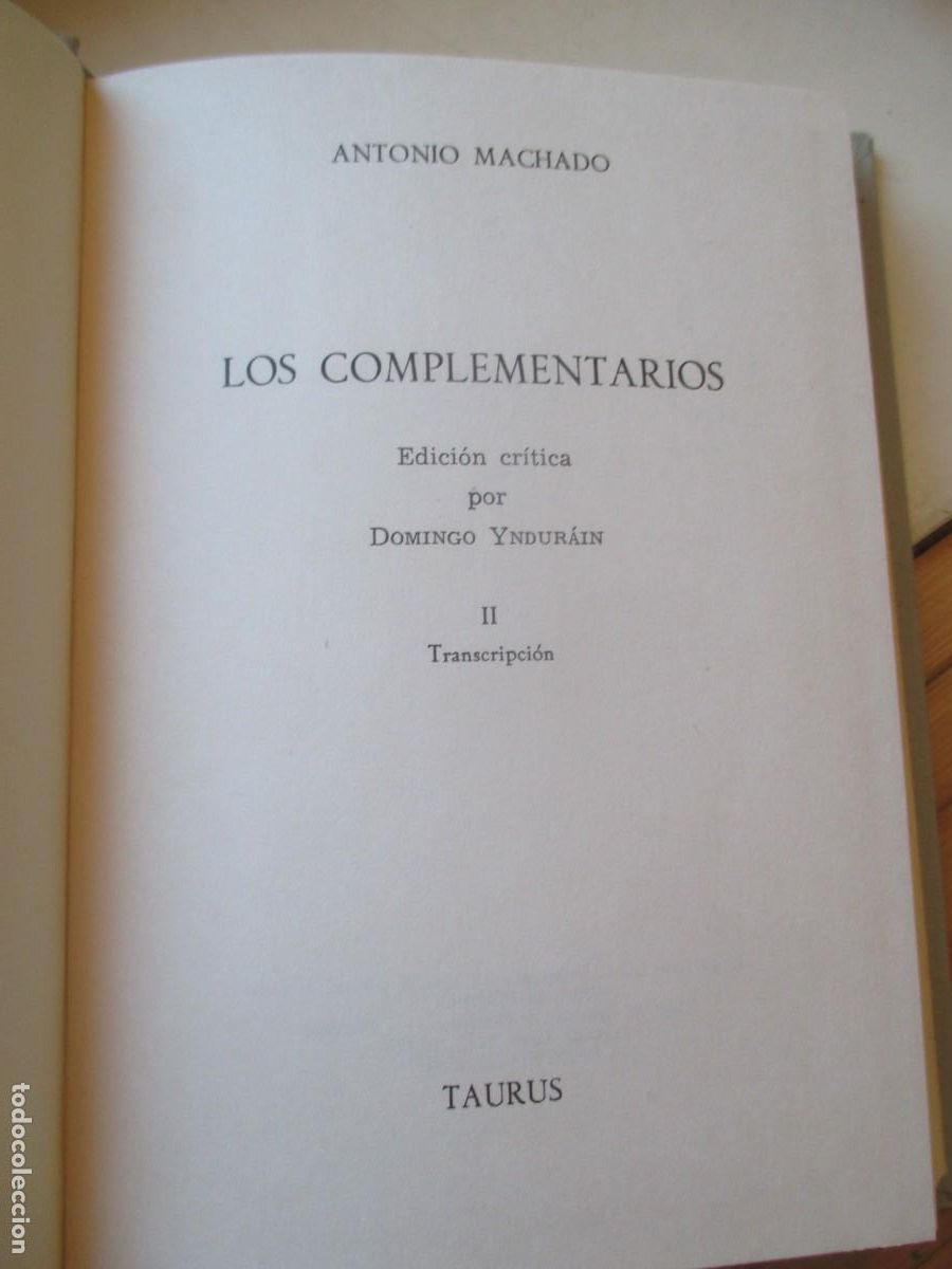 Libros: ANTONIO MACHADO Los complementarios (facsimil + estudio) W42007 - Foto 2