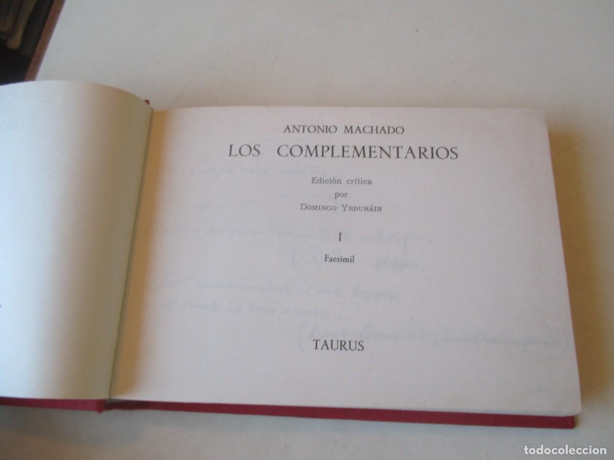 Libros: ANTONIO MACHADO Los complementarios (facsimil + estudio) W42007 - Foto 6