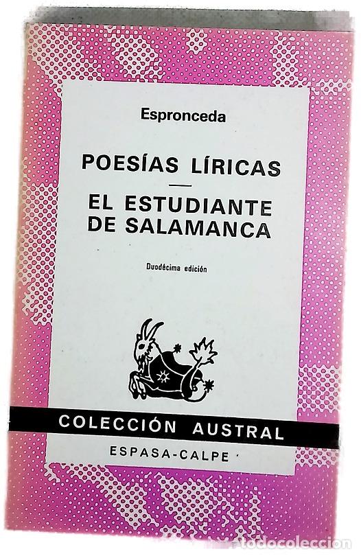 Libros: Poes&iacute;as l&iacute;ricas El estudiante de Salamanca