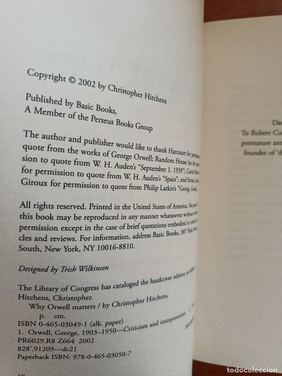 Libros: Why Orwell Matters, Christopher Hitchens, Basic Books - Foto 5