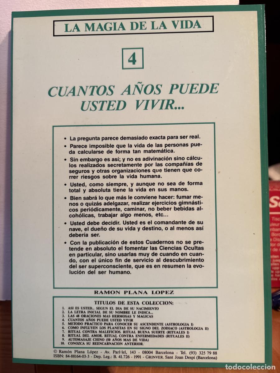 Libros: Cuantos a&ntilde;os puede vivir usted. COLECCION LA MAGIA DE LA VIDA N&ordm;4 - Ram&oacute;n Plana L TDK291P