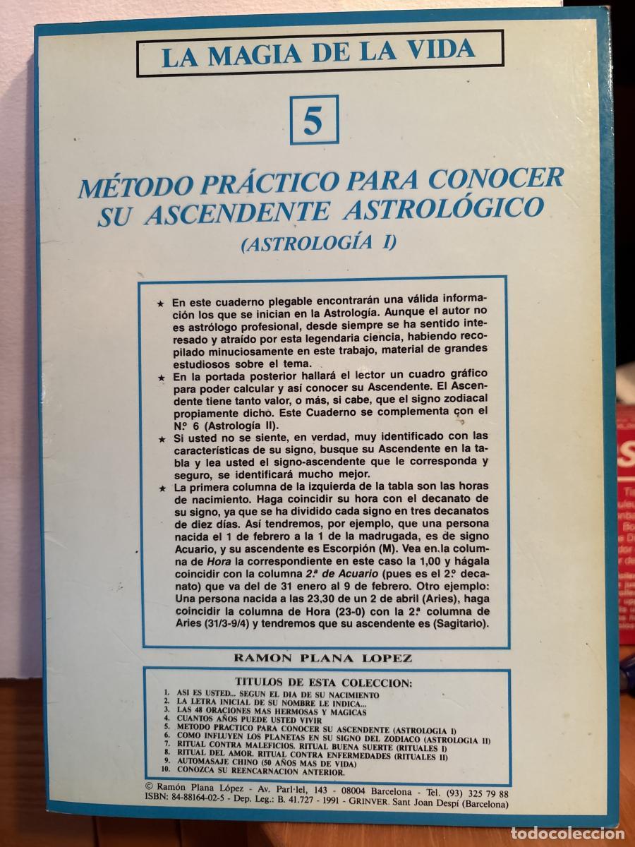 Libros: M&eacute;todo pr&aacute;ctico para conocer su ascendente astrol&oacute;gico. COLECCION LA MAGIA DE LA VIDA N&ordm;5 - Ram&oacute;n Pl
