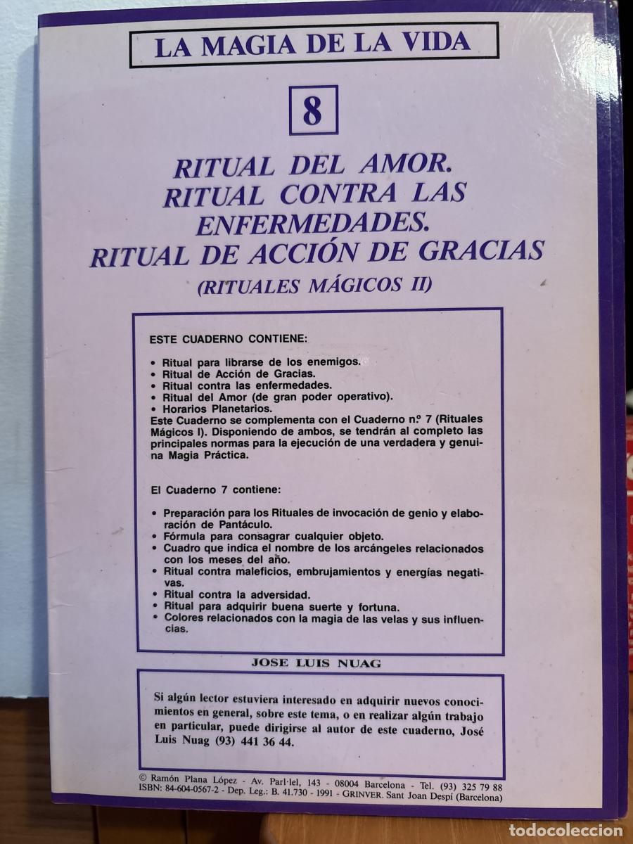 Libros: Ritual del amor ; Ritual contra las enfermedades, Ritual de acci&oacute;n de gracias. COLECCION LA MAGIA DE