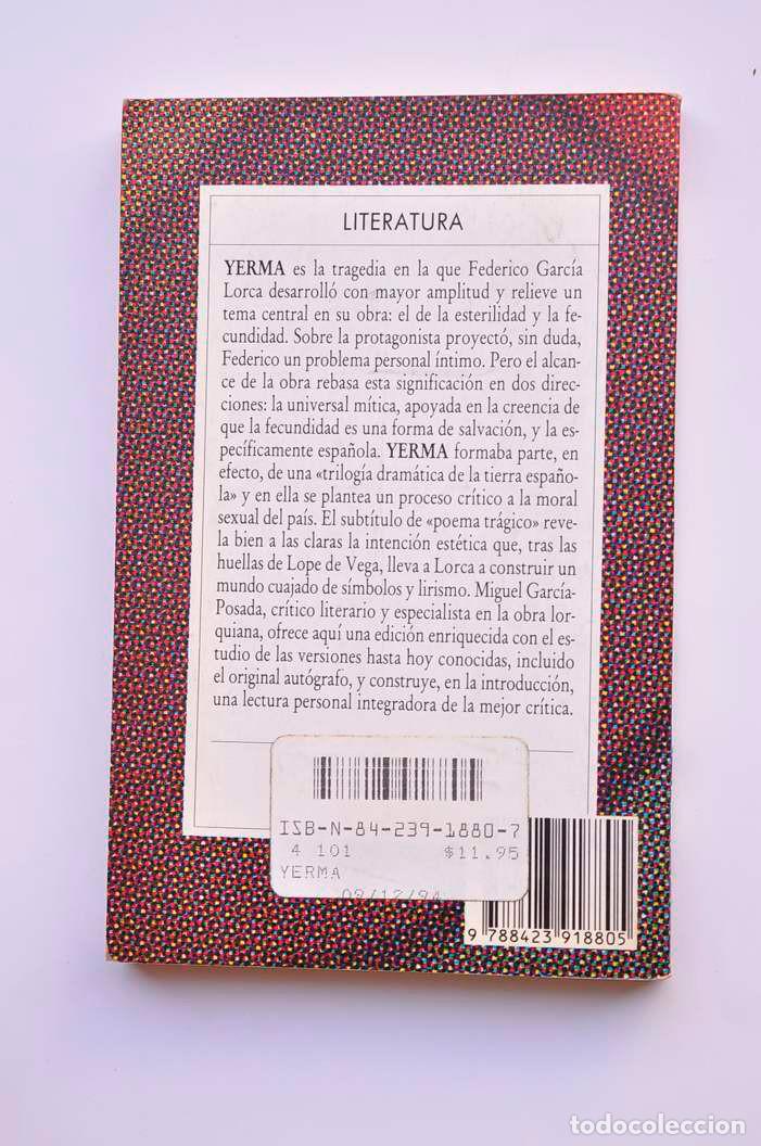 Libros: Yerma - GARC&Iacute;A LORCA, Federico - Foto 3