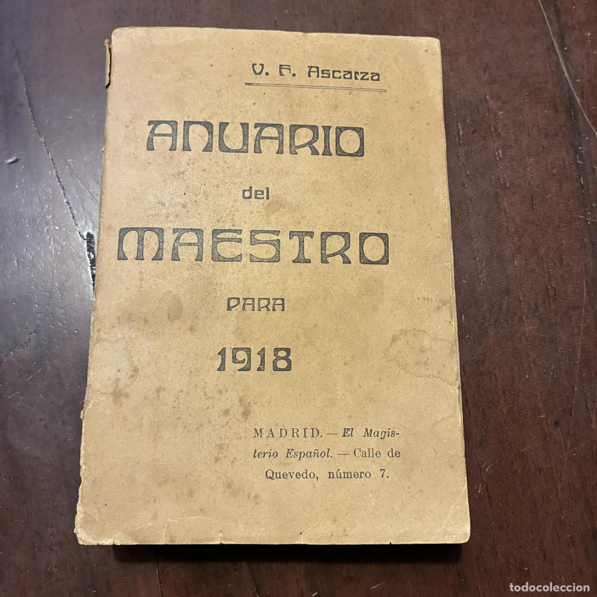 books: Anuario del maestro para 1918 - Victoriano F. Ascarza