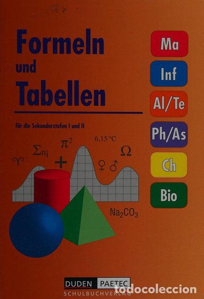 books: Formeln und Tabellen f&uuml;r die Sekundarstufen I und II- 9783895172533