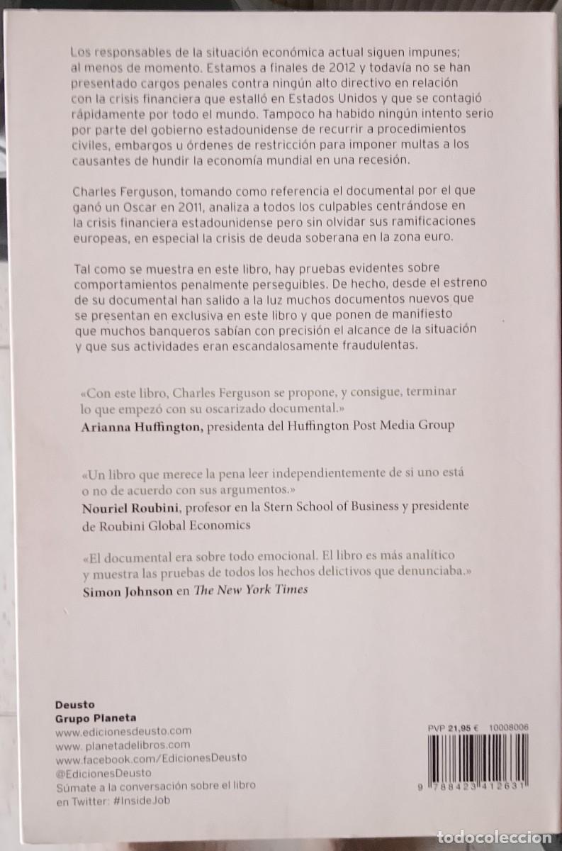 Libros: Inside Job. Charles Ferguson. - Foto 2