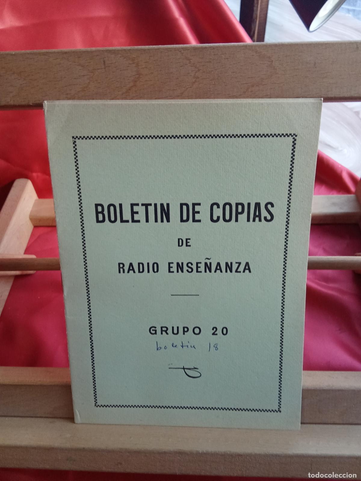 Livros em segunda m&atilde;o: Bolet&iacute;n de copias de radio ense&ntilde;anza. Grupo 20 L.9601-2123