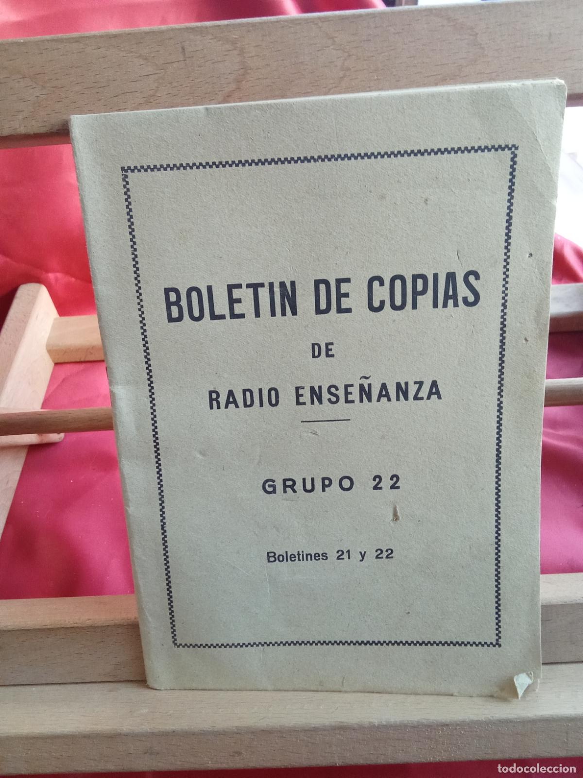 Libros: Bolet&iacute;n de copias de radio ense&ntilde;anza. Grupo 22, boletines 21 y 22 L.9601-2126