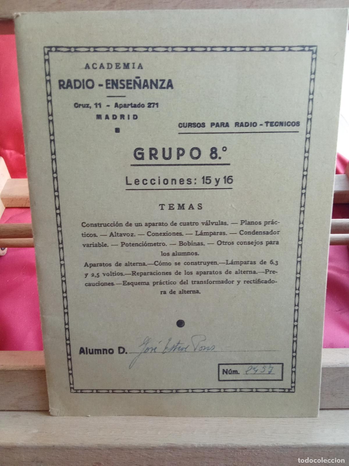 Libros: Academia Radio-Ense&ntilde;anza. Grupo 8&ordm;, lecciones 15 y 16 L.9601-2128