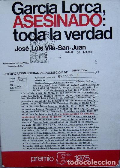 Libros: Garc&iacute;a Lorca, asesinado: toda la verdad- 9788432062575
