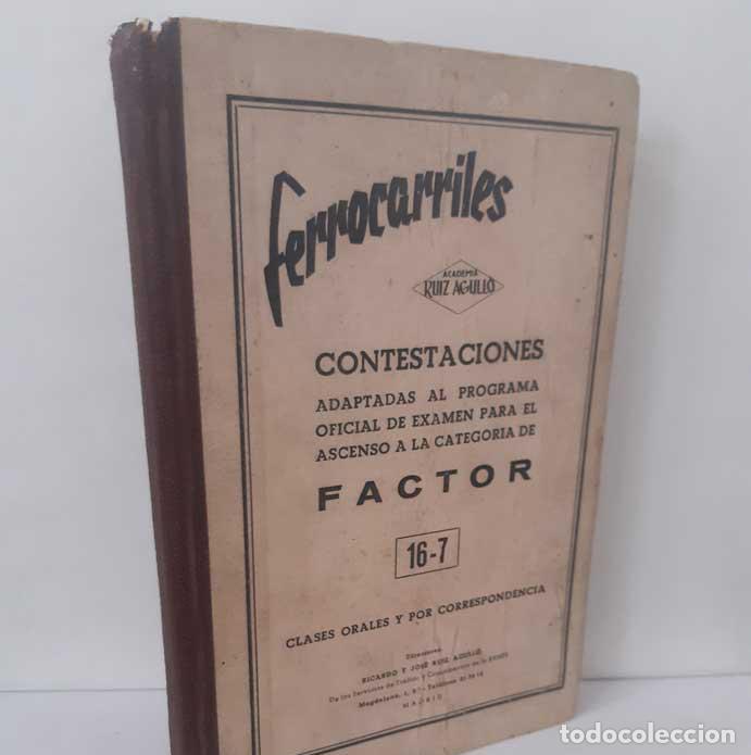 Libri di seconda mano: FERROCARRILES. CONTESTACIONES ADAPTADAS AL PROGRAMA OFICIAL DE EXAMEN PARA CATEGOR&Iacute;A DE FACTOR - RUI