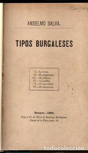 Libros: Tipos burgaleses - Salv&aacute;, Anselmo - Foto 1