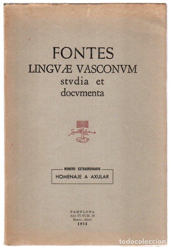 B&uuml;cher: Fontes linguae vasconum studia et documenta. Numero extraordinario. Homenaje a Axular - NO CONSTA AU