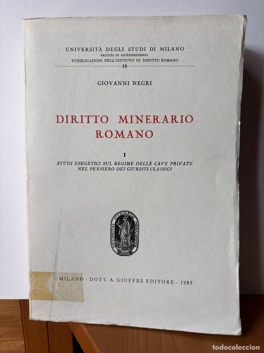 Libros: DIRITTO MINERARIO ROMANO.TOMO I. STUDI EDEGETICI SUL REGIME DELLE CAVE PRIVATE NEL PENSIERO DEI GIUR