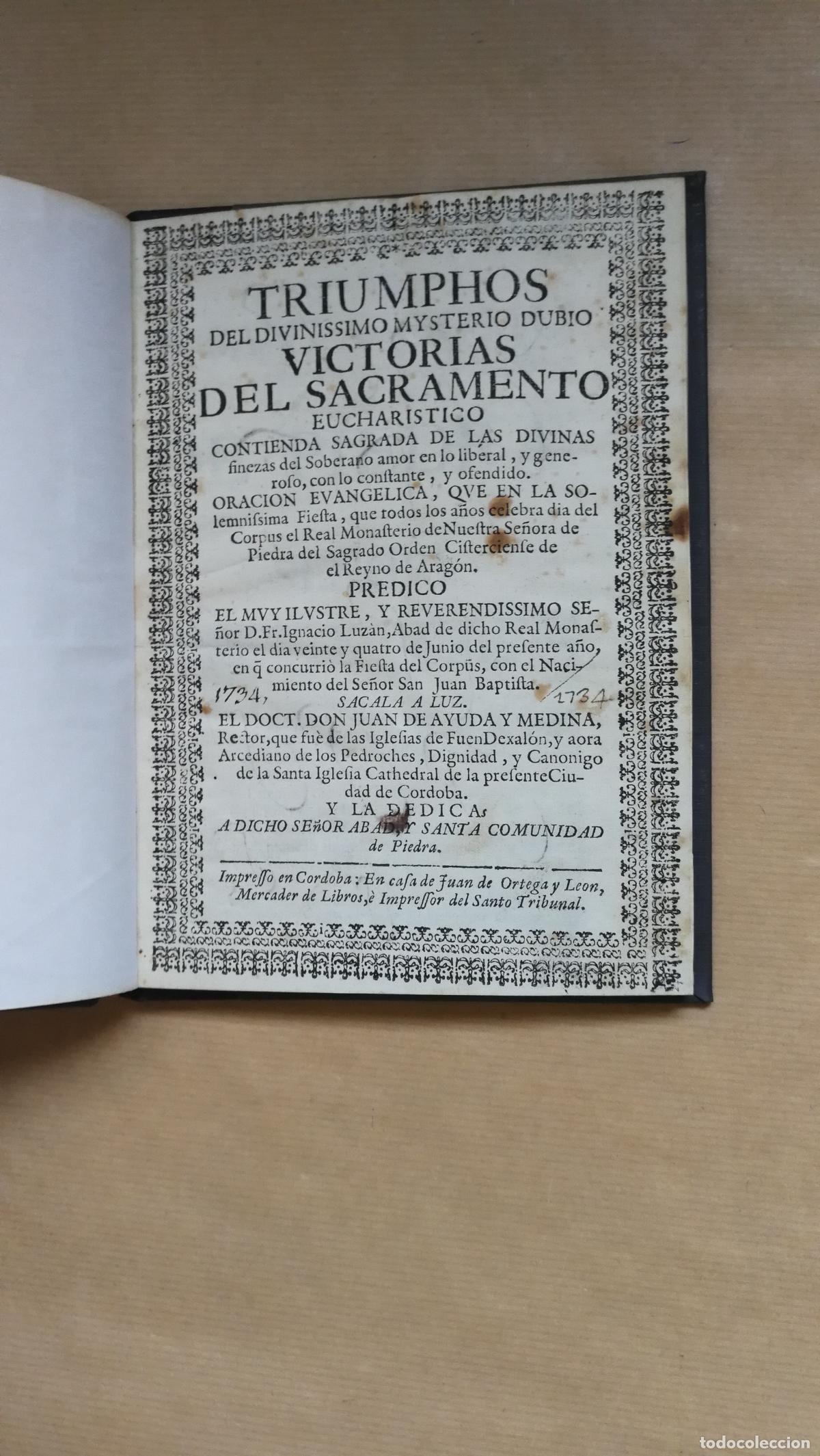 books: Triumphos del divinissimo mysterio dubio victorias del sacramento eucharistico - Ignacio de Luz&aacute;n