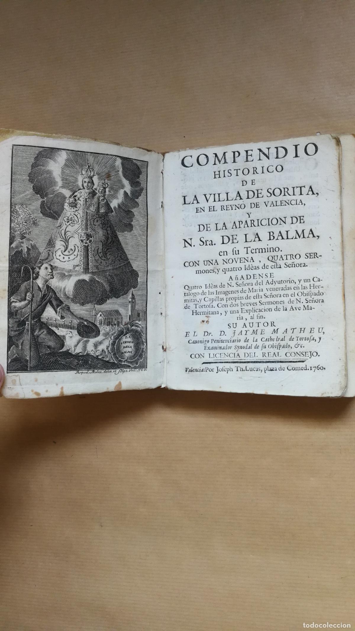 books: Compendio historico de la villa de Sorita en el reyno de Valencia y de la aparicion de N. Sra. de la