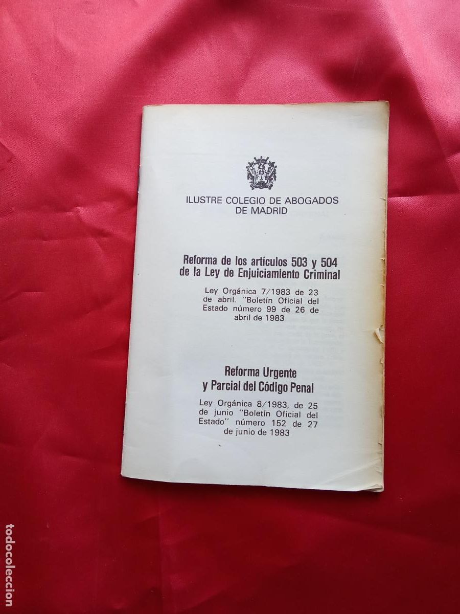 Libros: Reforma urgente y parcial del c&oacute;digo penal. N.5078