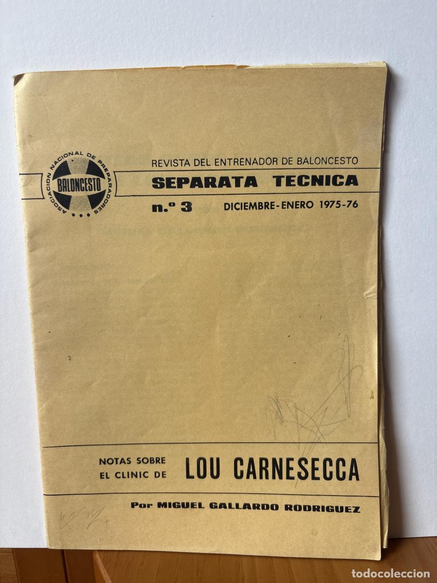 Libros: REVISTA DEL ENTRENADOR DE BALONCESTO. N&ordm; 3. DICIEMBRE-ENERO 1975/76. SEPARATA TECNICA - MIGUEL GALLA