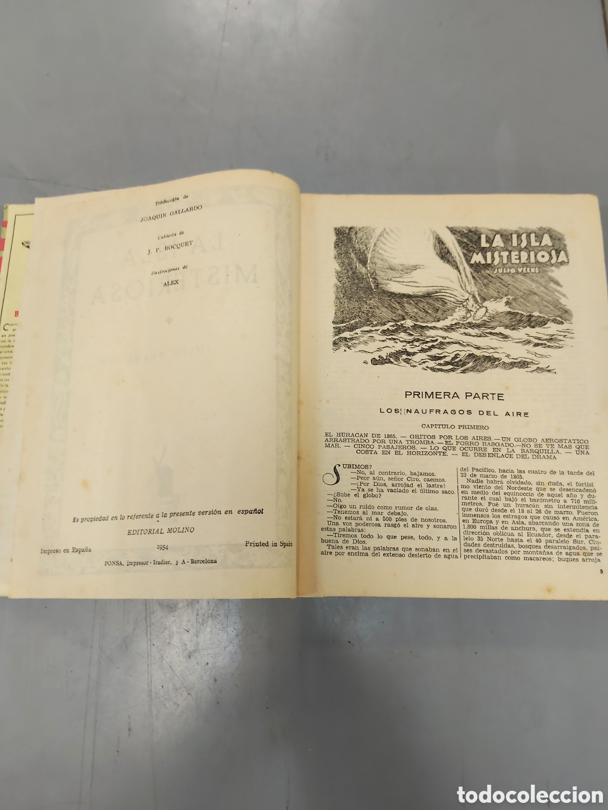 Libros: La isla misteriosa JULIO Verne 1954 - Foto 3
