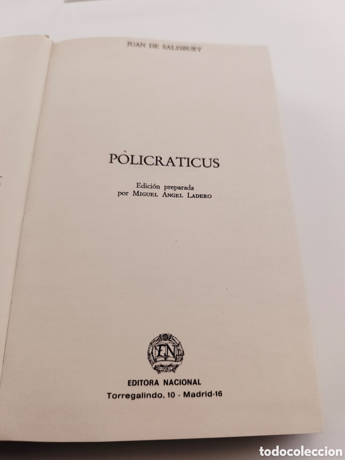 Libros: POLICRATICUS - JUAN DE SALISBURY - Foto 3