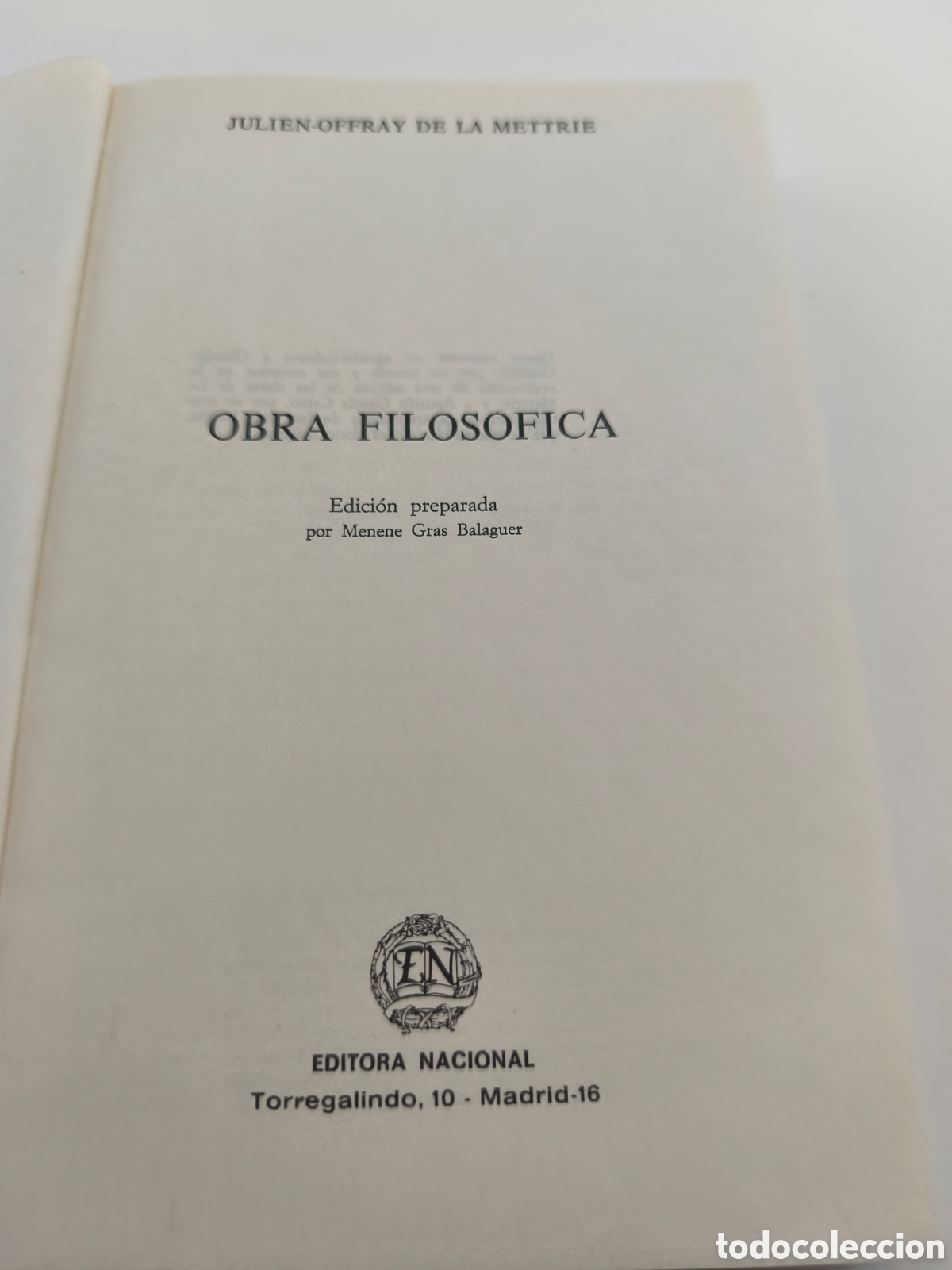 Libros: OBRA FILOS&Oacute;FICA - JULIEN-OFFRAY DE LA METTRIE - Foto 3