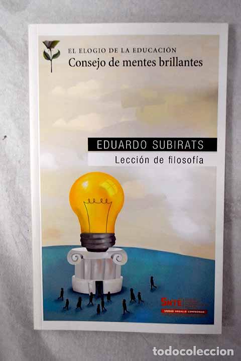Libri di seconda mano: Lecci&oacute;n de filosof&iacute;a.- Subirats, Eduardo