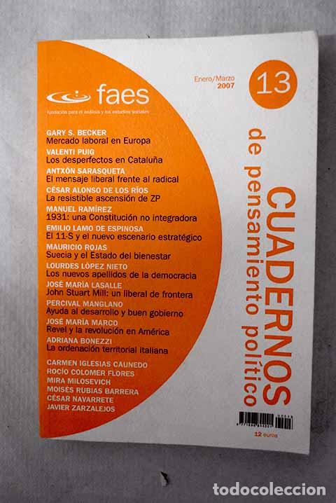Libros: Cuadernos de pensamiento pol&iacute;tico, n&uacute;mero 13