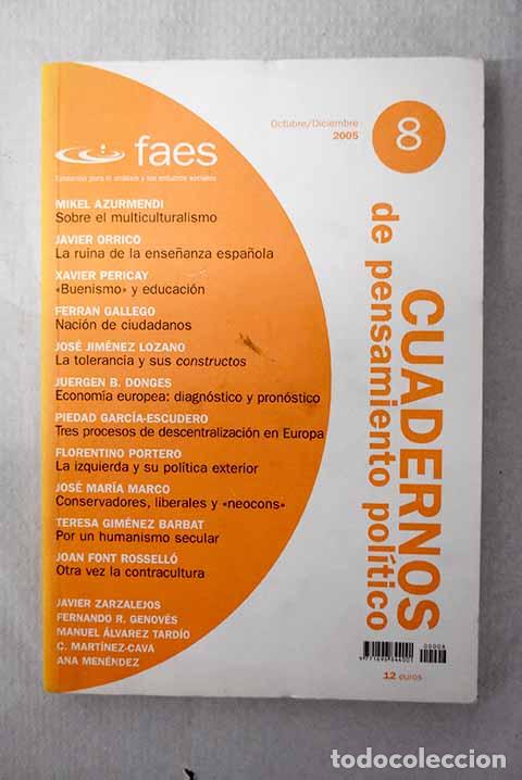 Libros: Cuadernos de pensamiento pol&iacute;tico, n&uacute;mero 8