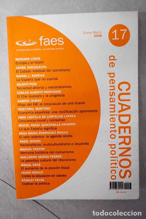 Libros: Cuadernos de pensamiento pol&iacute;tico, n&uacute;mero 17 - Foto 1