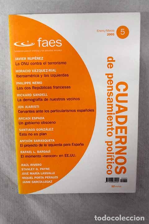 Libros: Cuadernos de pensamiento pol&iacute;tico, n&uacute;mero 5